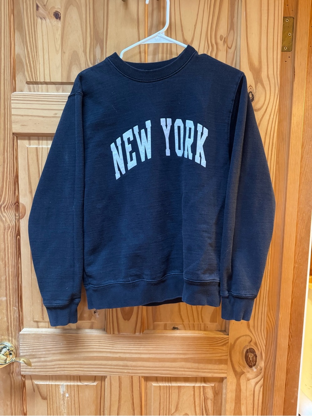 Brandy Melville Black Crewneck with White "NEW YORK" Graphic